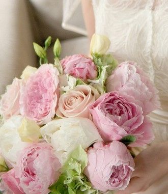 bouquet peonie rosa e mughetto