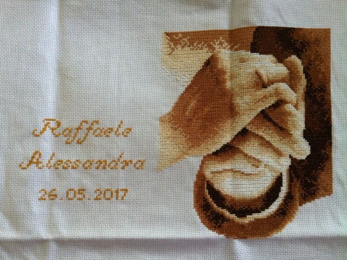 Cuscino portafedi ricamato a mano da me! - 1