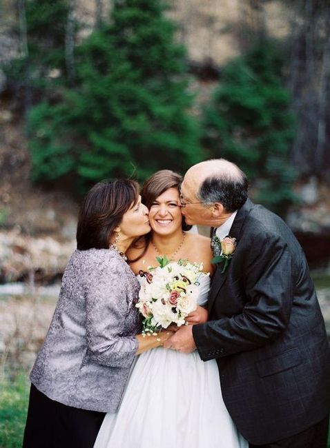 Foto con i genitori della sposa