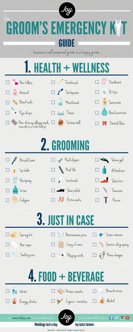 Emergency Kit for Groom, list