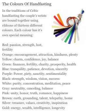 Handfasting, colour and ribbons