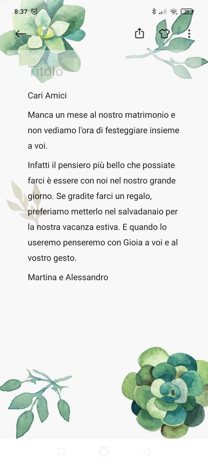 Consiglio Lista Nozze - 1