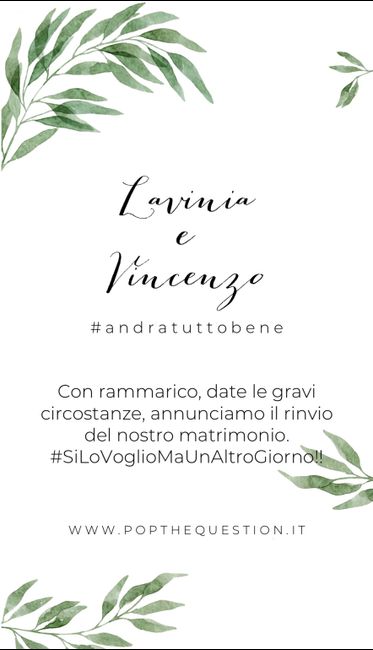 Come comunicherete/ avete comunicato la nuova data del vostro matrimonio? (social, partecipazione cartacea, video ecc.) 3