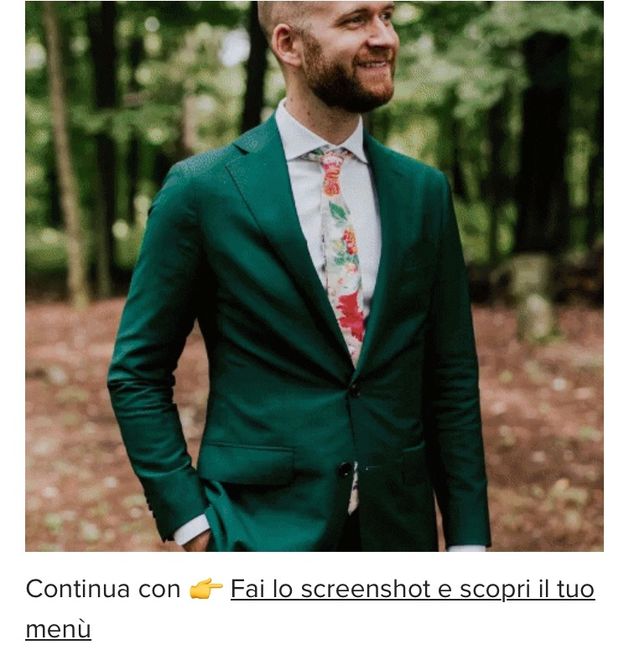 Fai lo screenshot e scopri il vestito dello sposo - 1