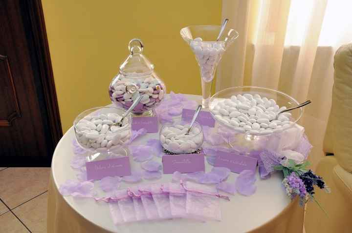 Tavolo confettata a casa della sposa