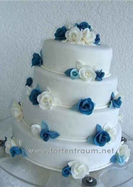 torta rose blu e bianche