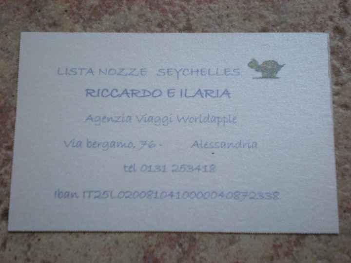 biglietto lista nozze