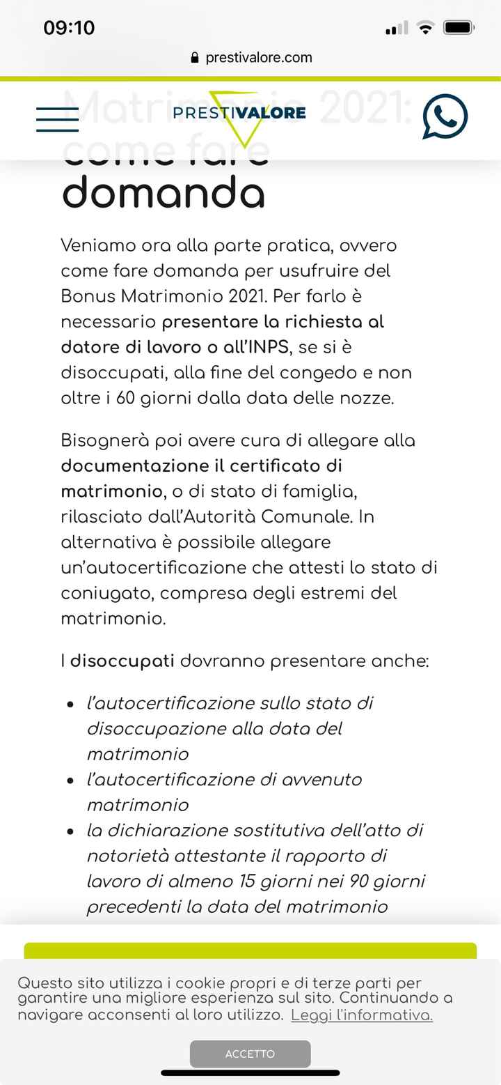 Bonus matrimoni 2021 - 1