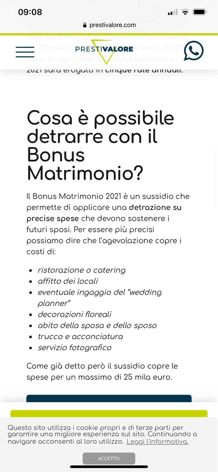 Bonus matrimoni 2021 - 2