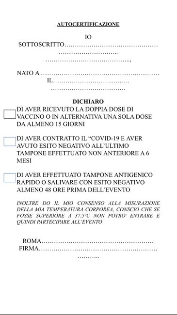 Autocertificazione x Green Pass 1