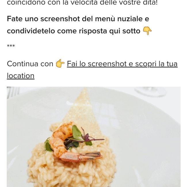 Fai lo screenshot e scopri il tuo menù - 1