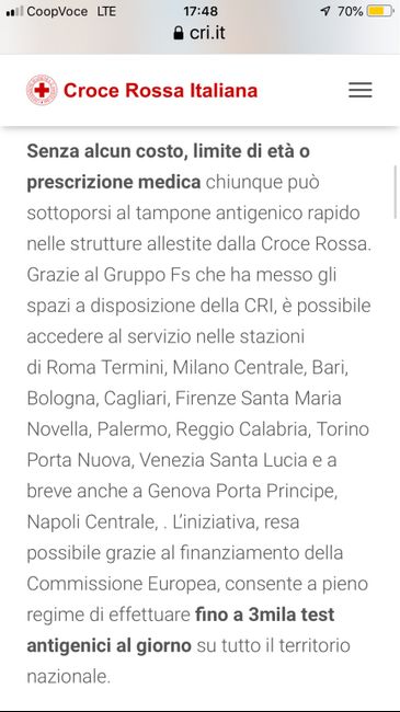Tampone gratis con la Croce Rossa 2