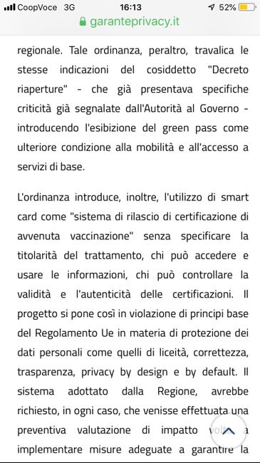 Greenpass. Ultim’ora 5