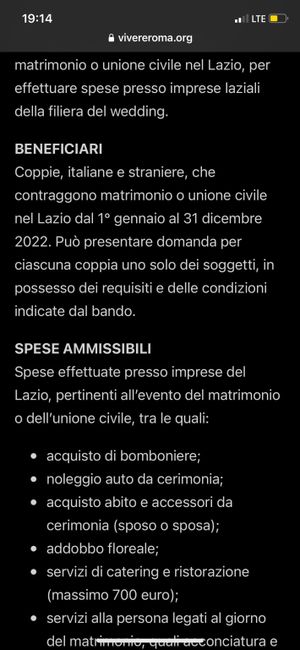 Bonus sposi Lazio 3