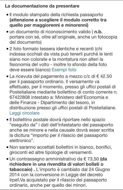 Passaporto e viaggio di nozze 1