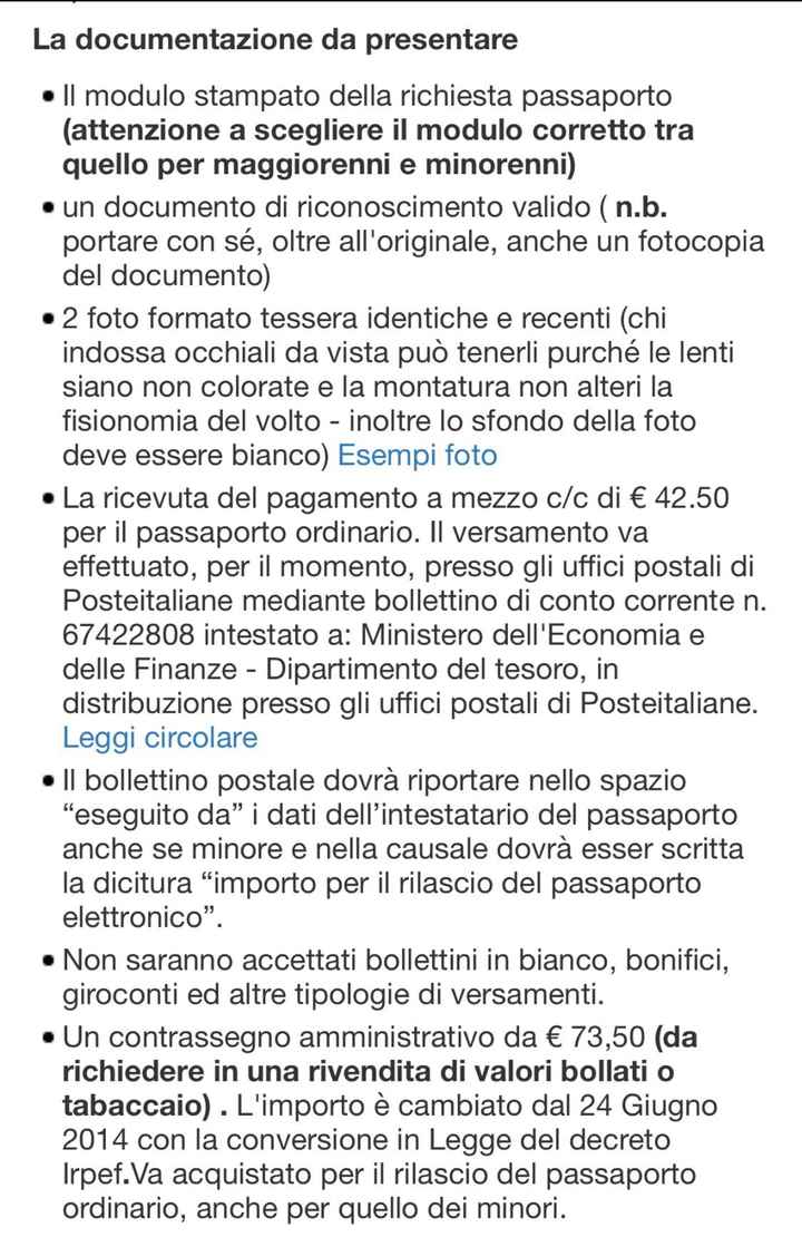 Passaporto e viaggio di nozze - 1