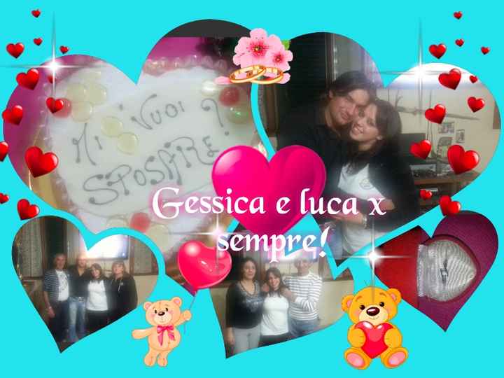 una foto del giorno della richiesta di matrimonio. 