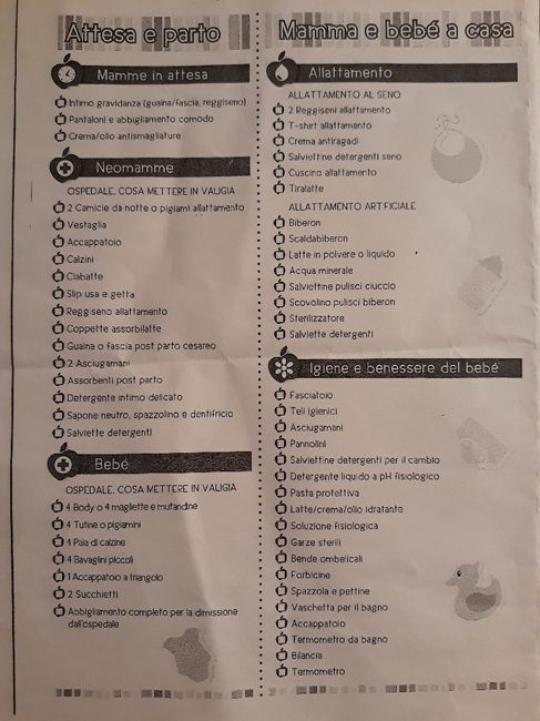 Cosa occorre per la nascita? 1