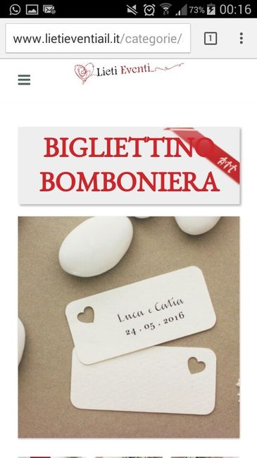 Bigliettini bomboniere - 1