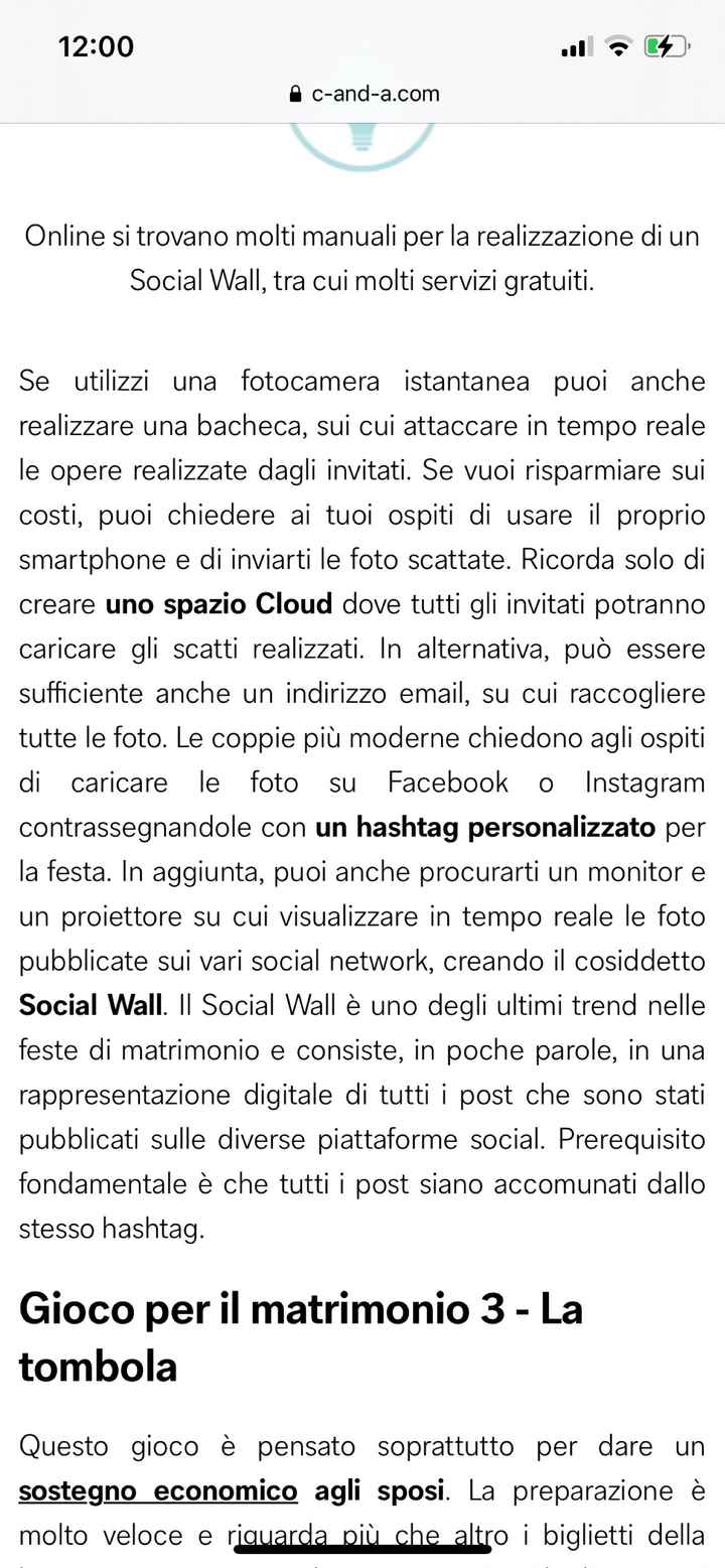 Suggerimenti giochi per ricevimento - 2