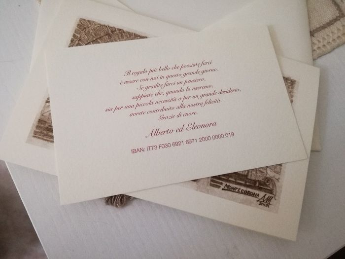 Eventuale Regalo è Gradito In Busta