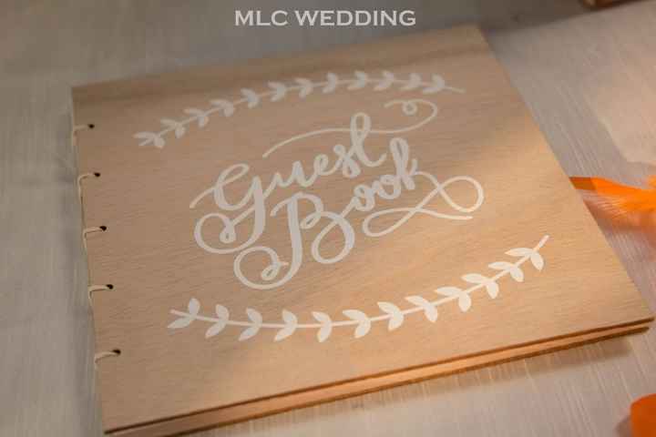 guest book con copertina in legno
