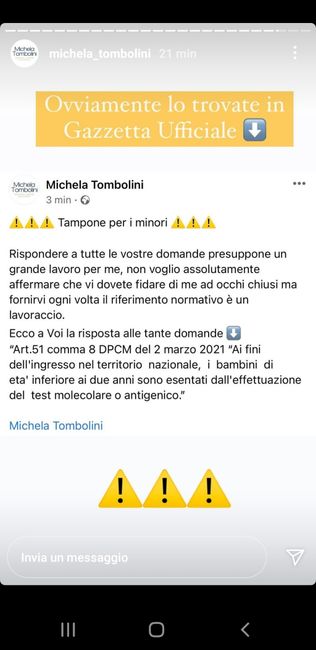 Tamponi per il matrimonio... anche i bambini? 1