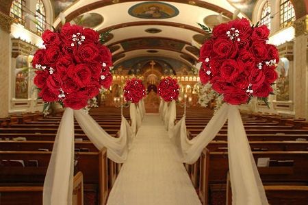 Addobbi chiesa rosso e bianco