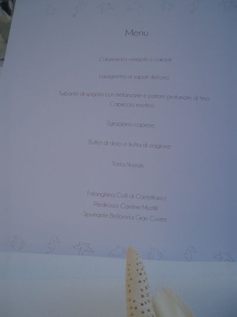 Menù di nozze
