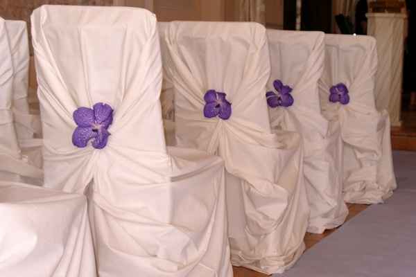 Allestimento sedie con viola