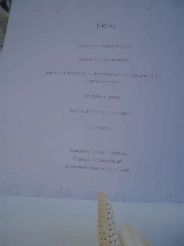 Menù di nozze