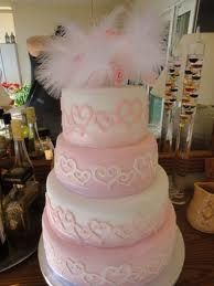 Torta in rosa e bianco