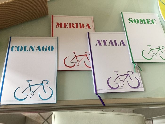 Menu segnatavolo bici