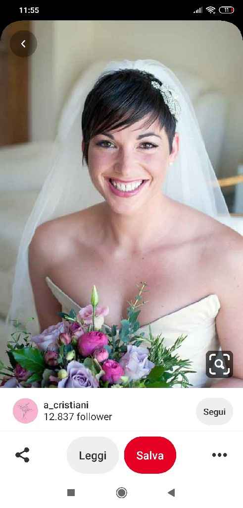 Pettinatura e velo sposa capelli corti - 1