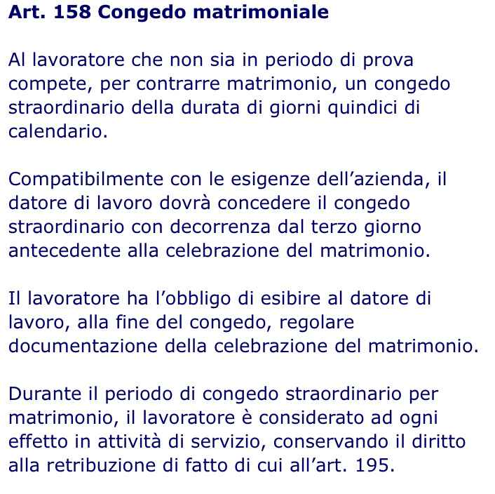 Coronavirus e congedo matrimoniale / viaggio di nozze. - 1