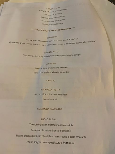 Catering approvato!!! 2