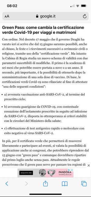 Se può interessare! Il green pass sarà esteso anche  a chi ha solo una dose!! 3