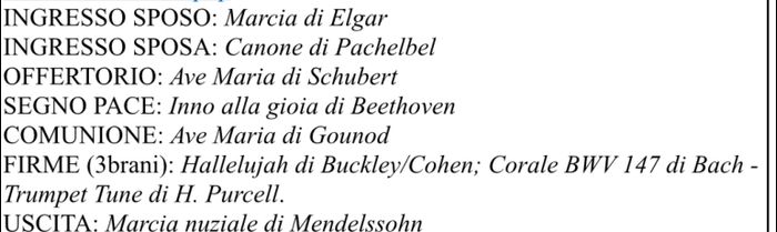 Musiche cerimonia religiosa 1