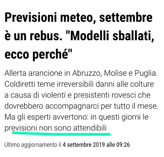 tra un giorno mi sposo e il meteo non promette nulla di buono 😔😔 1