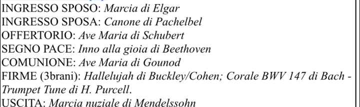Musiche cerimonia religiosa - 1