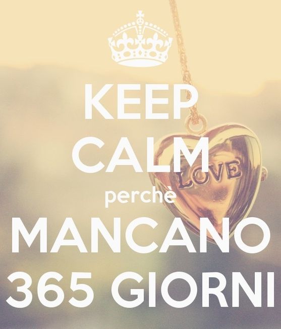 Mancano 365 giorni
