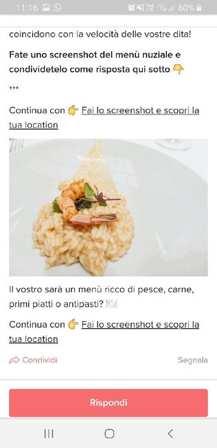 Fai lo screenshot e scopri il tuo menù - 1