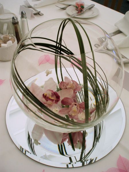 Centrotavola fiori con candele galleggianti 2