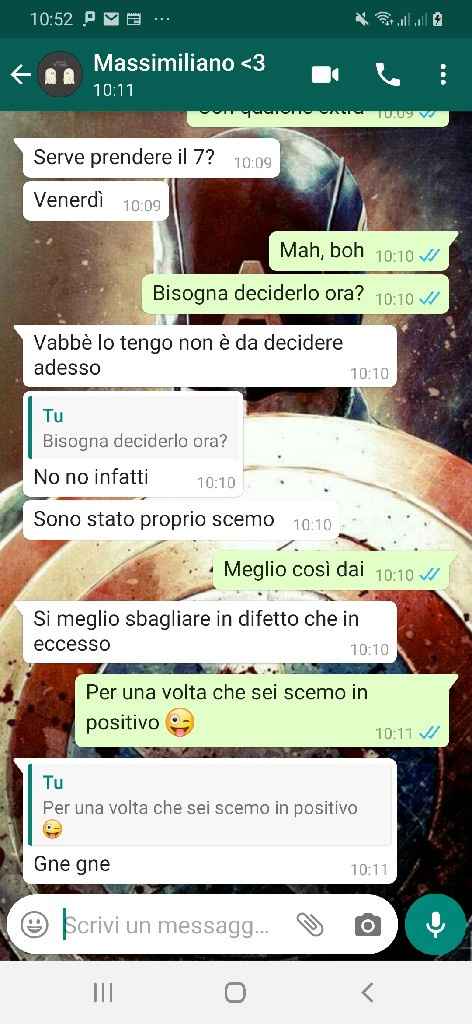 Condividi lo screenshot dell'ultimo messaggio che vi siete inviati - 1