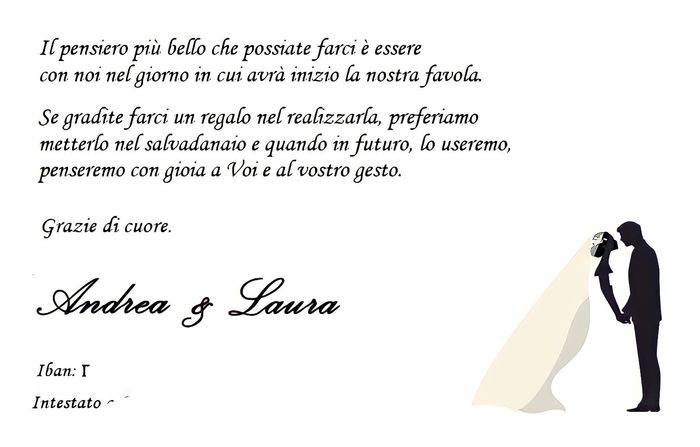 Su la Partecipatzione scriverete il codice Iban? 1