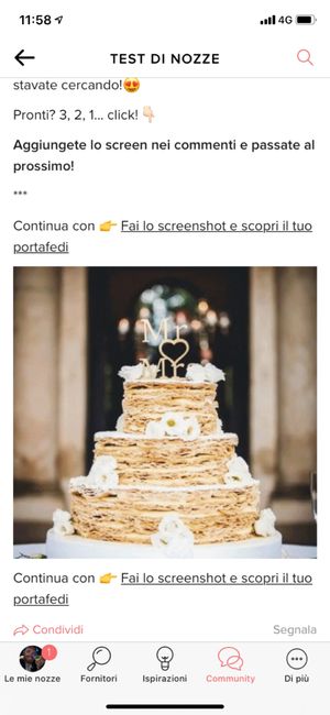 Fai lo screenshot e scopri la tua torta nuziale - 1