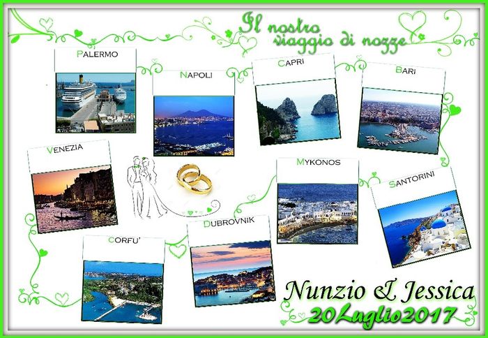 Tableau mariage Viaggio di nozze