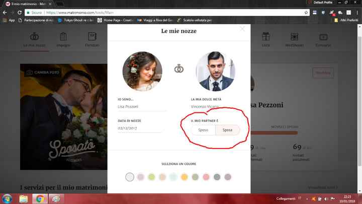 anche se qui clicco "sposo" e salvo, lo visualizza sempre come sposa