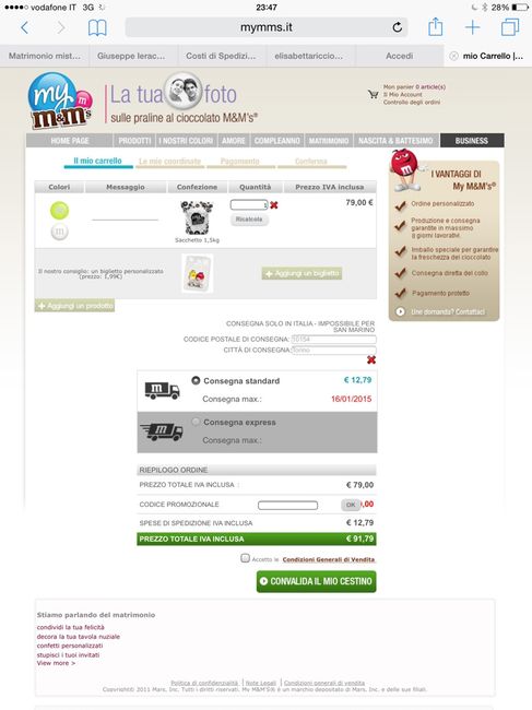 M&m's tempi di consegna - 1