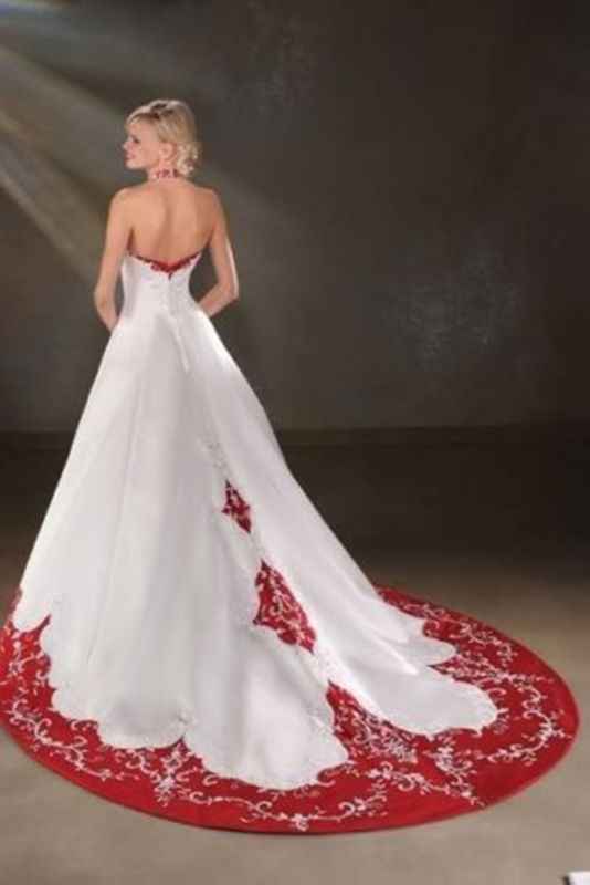 Abito da sposa bianco e rosso - 2